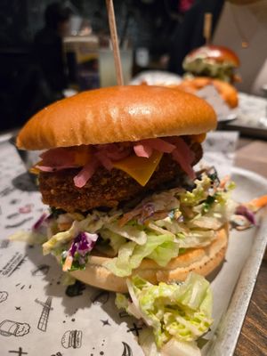 Great vegan burger! Multiple options and tastes amazing at Fat Hippo in Edinburgh