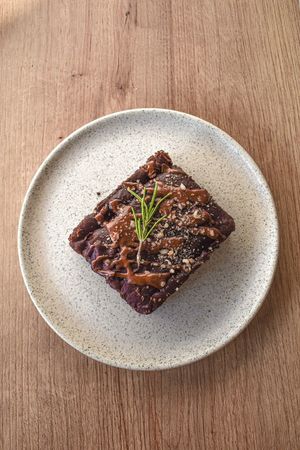 Irresistible brownie con base de camote y chocolate de calidad (vegano) at Sukha Coffee in Lima