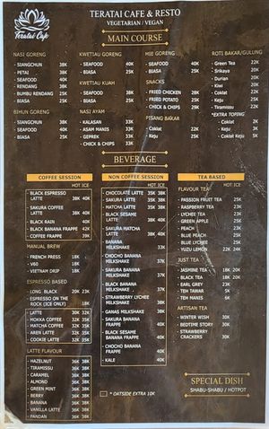 Menu at Teratai Cafe & Resto in Tangerang