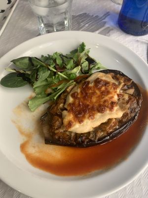 berenjena rellena  at Cafe Mandala in Salamanca