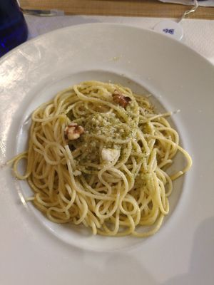 Pasta with pesto at Cafe Mandala in Salamanca