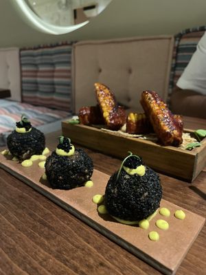 Corn ribs and mushrooms truffle  at roots in Porto