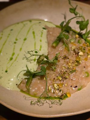 Risotto with lime and asparagus at roots in Porto