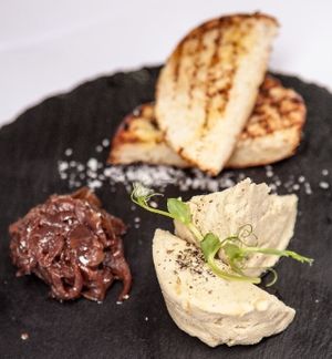 Red lentils paté with red onion relish at Estrella in Prague