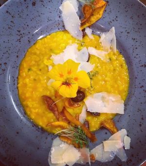 Pumpkin risotto with chestnuts at Estrella in Prague