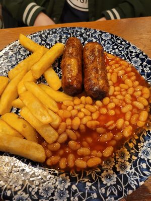Children's meal, quorn sausages, chips and beans. at The Mount Stuart - JD Wetherspoon in Cardiff