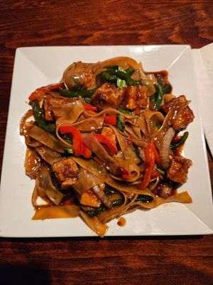 Spicy noodles (drunken noodles) at Zen Bistro in Daytona Beach