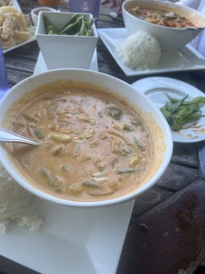Masaman curry with veggies and jasmine rice. Specify vegan when ordering   at Zen Bistro in Daytona Beach