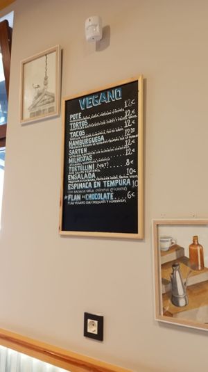 Vegan menu at El Palaciu Pintu in Cangas De Onis