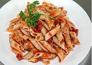 Pasta Marinara at Little Green Forks in Duarte