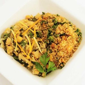 Ginger Chickpeas and Greens at Little Green Forks in Duarte