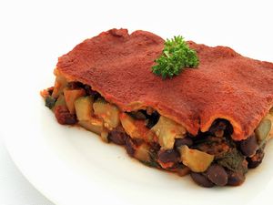 Enchilada Casserole at Little Green Forks in Duarte