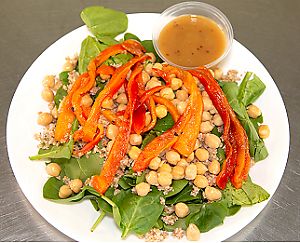 Spinach Bulgur Salad at Little Green Forks in Duarte