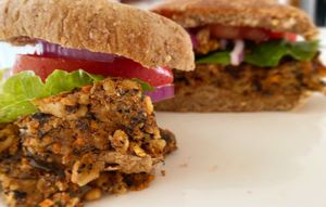 Black Bean Oat Burger at Little Green Forks in Duarte