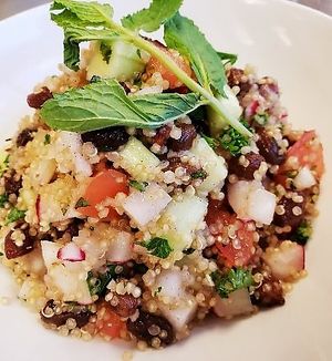 Side of Citrus Mint Fruit Salad at Little Green Forks in Duarte