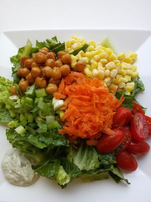 BBQ Chickpea Salad at Little Green Forks in Duarte