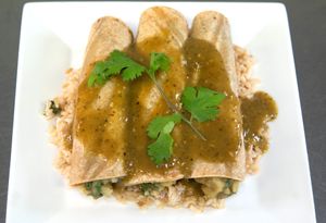 Verde Spinach Enchiladas at Little Green Forks in Duarte