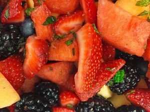 Citrus Mint Fruit Salad at Little Green Forks in Duarte
