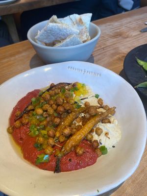 Beetroot hummus   at Lamucca de Plaza de España   in Madrid