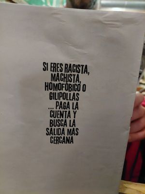 Anti racist/sexist/homophobic place at Café de Ratas in Madrid
