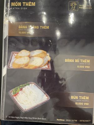 Menu page 11  at Pháp Luan in Qui Nhon