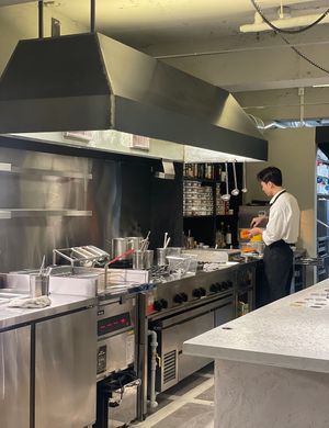 Open kitchen  at Monk's Butcher - Dosan in Seoul