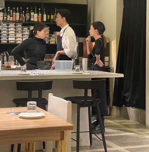 Trio who leads Monk’s Butcher. Owner Moonju, Lead Chef, Hall Manager. Good to see you all at once together!  at Monk's Butcher - Dosan in Seoul