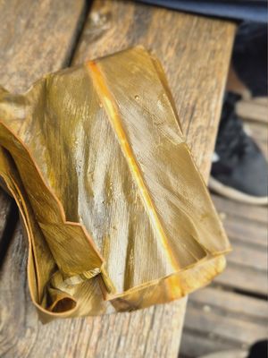 Vegan xiaomi bao (millet wrap) at Xinxiang Snack Bar in Alishan