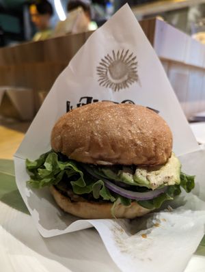 Teriyaki Avocado Burger at Earthful Cafe Tokyo in Tokyo