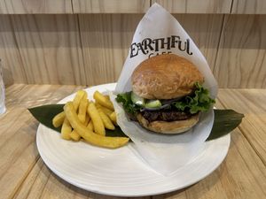Teriyaki burger  at Earthful Cafe Tokyo in Tokyo