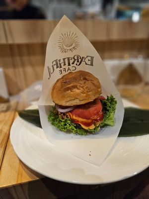 The Green Burger at Earthful Cafe Tokyo in Tokyo