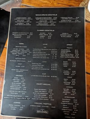 Menu at Boccanera Pizzería y Cervecería in Tulum