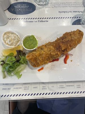Vegan fish  at Fishoria Fish and Chips in London
