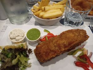 Fish n chips at Fishoria Fish and Chips in London
