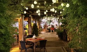 The terrace  at La Bottega Beer & Grill in Arad