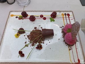 Schwarzwälder Kirch Dessert 🍒🍫 at Restaurant Traubenwirt in Bressanone
