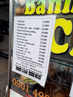 Menu at Thiện Tâm in Ho Chi Minh City