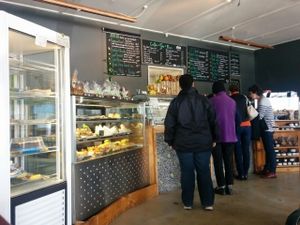 Find the vegan menu next to the salad bar at Fine Fettle Cafe in Taupo