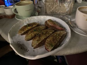 Hazlenut sandwich and vegan mocha  at Roastery Coffee House in Kolkata