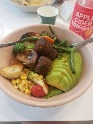 Used falafel for the poke. Excellent choice. One of the best meals I've had in Korea. at Salad Basket - 샐러드 바구니 in Busan