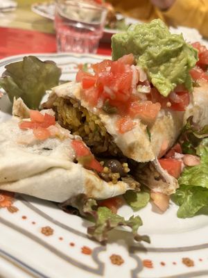 Vegan burrito (vegetable burrito without cheese or any animal ingredients)  at Shango in Tokyo