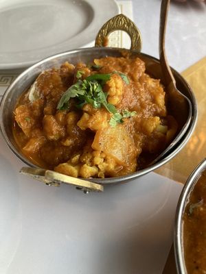 Aloo Ghobi Curry at Amar India Restaurant in Zanesville