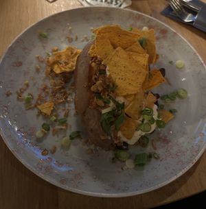 Took the vegan loaded sweet potato. Was tasty but very expensive.  at Grand Café Restaurant de Troubadour in Hardenberg