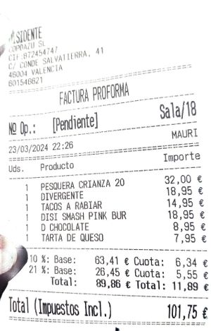 A bit pricey for Spanish salaries at Disidente Restaurante Vegetariano in Valencia