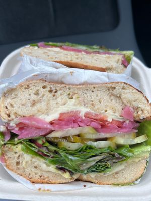The Veggie with avocado at Cold Smoke Bagels in Louisville