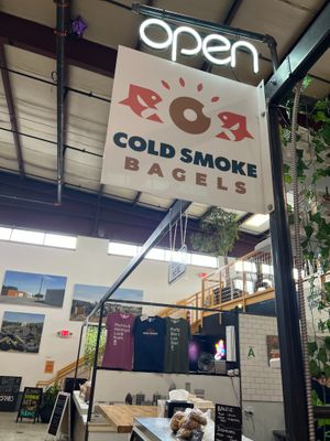 located towards the back on the right hand side at Cold Smoke Bagels in Louisville