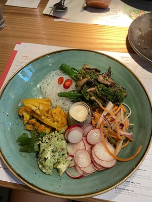 vegan summer salad at Wagamama - Spinningfields Square in Manchester