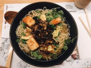 Vegetarian ramen at Wagamama - Spinningfields Square in Manchester