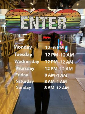 Business hours  at SluttyVegan Bleecker St in New York City