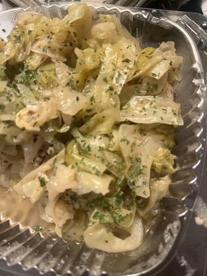 Side of green cabbagee  at More Vegan Cafe in Columbia